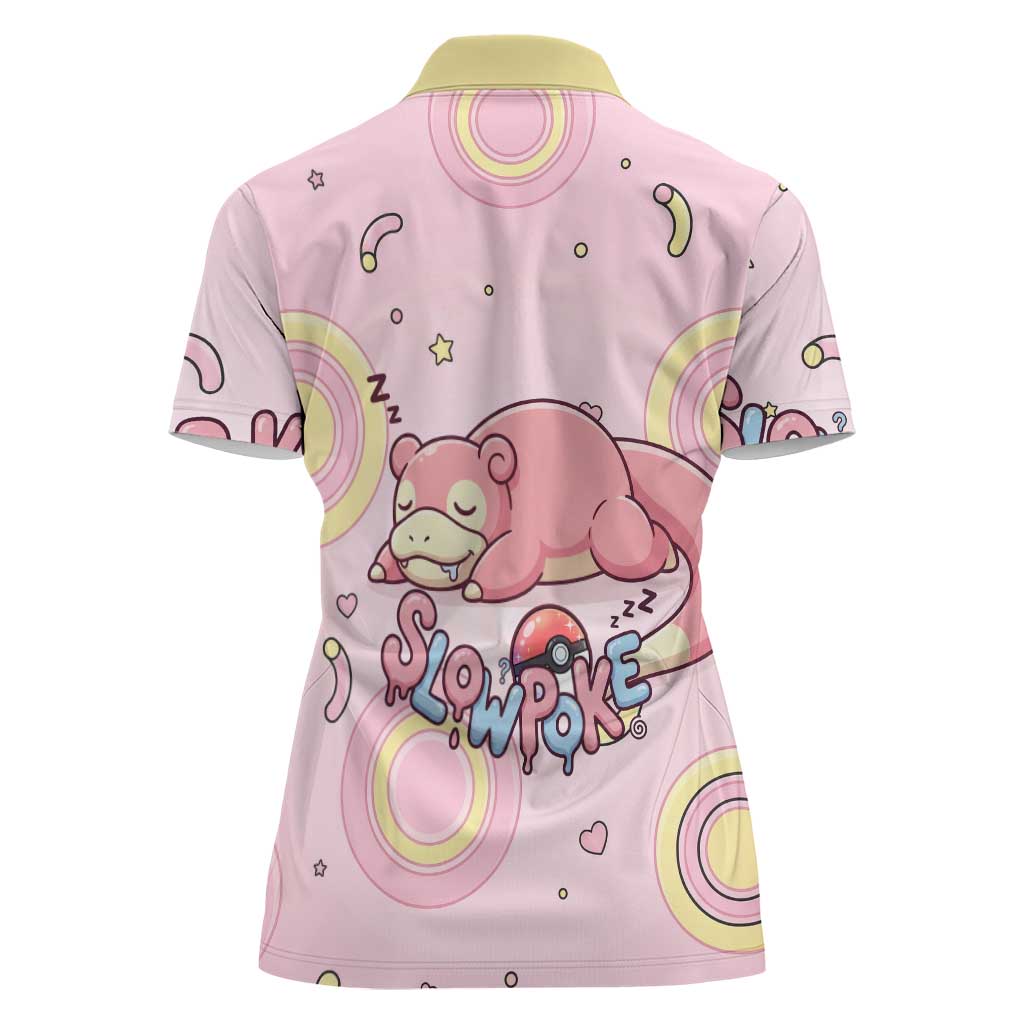 Slowpoke Women Polo Shirt Sleepy Bubblegum Daydream Art