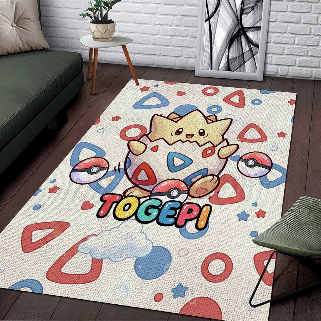 Togepi Area Rug Joyful Eggshell Whimsy Art