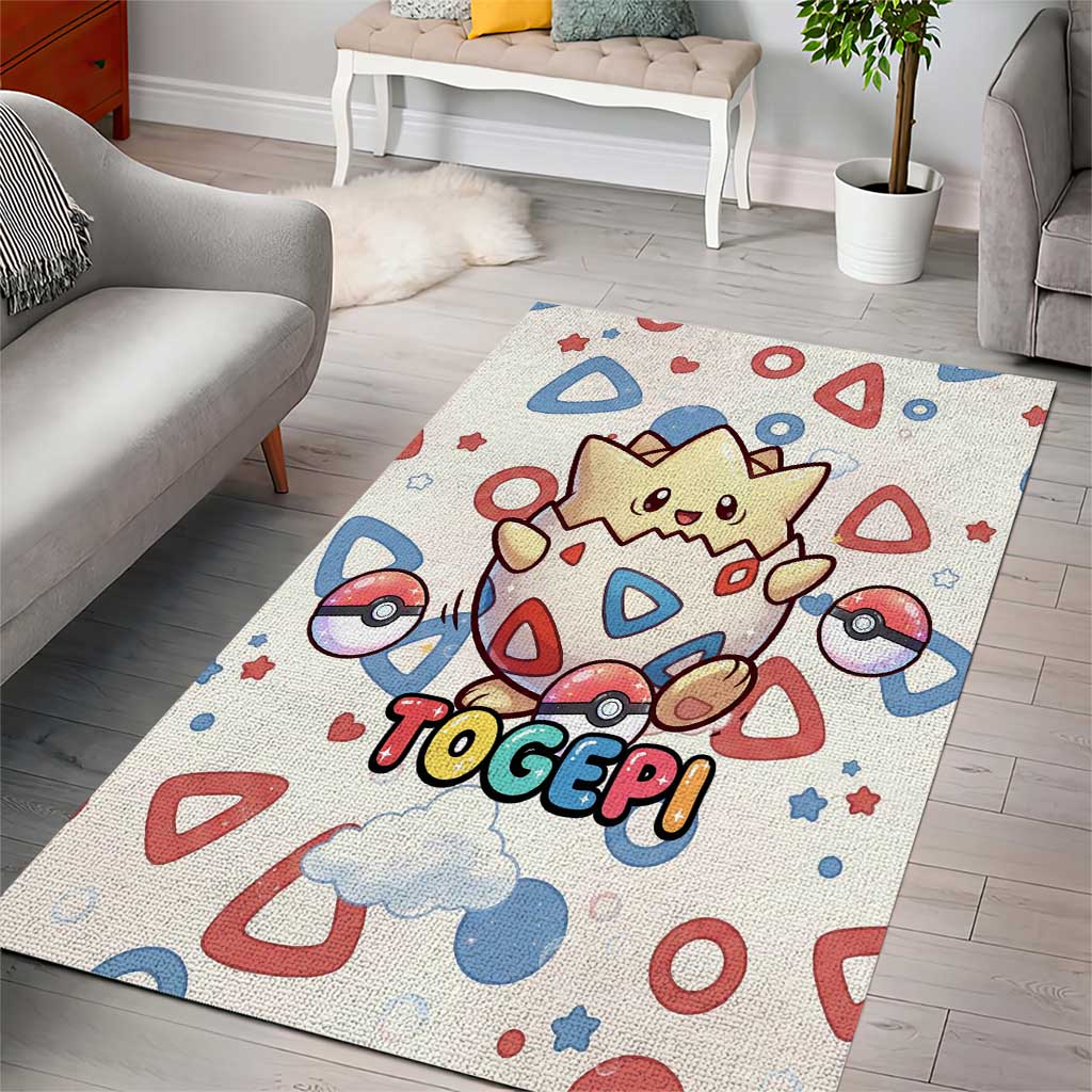 Togepi Area Rug Joyful Eggshell Whimsy Art