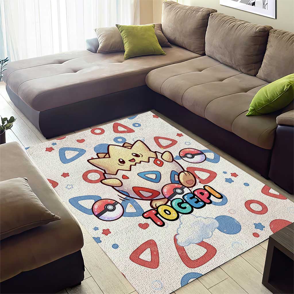 Togepi Area Rug Joyful Eggshell Whimsy Art