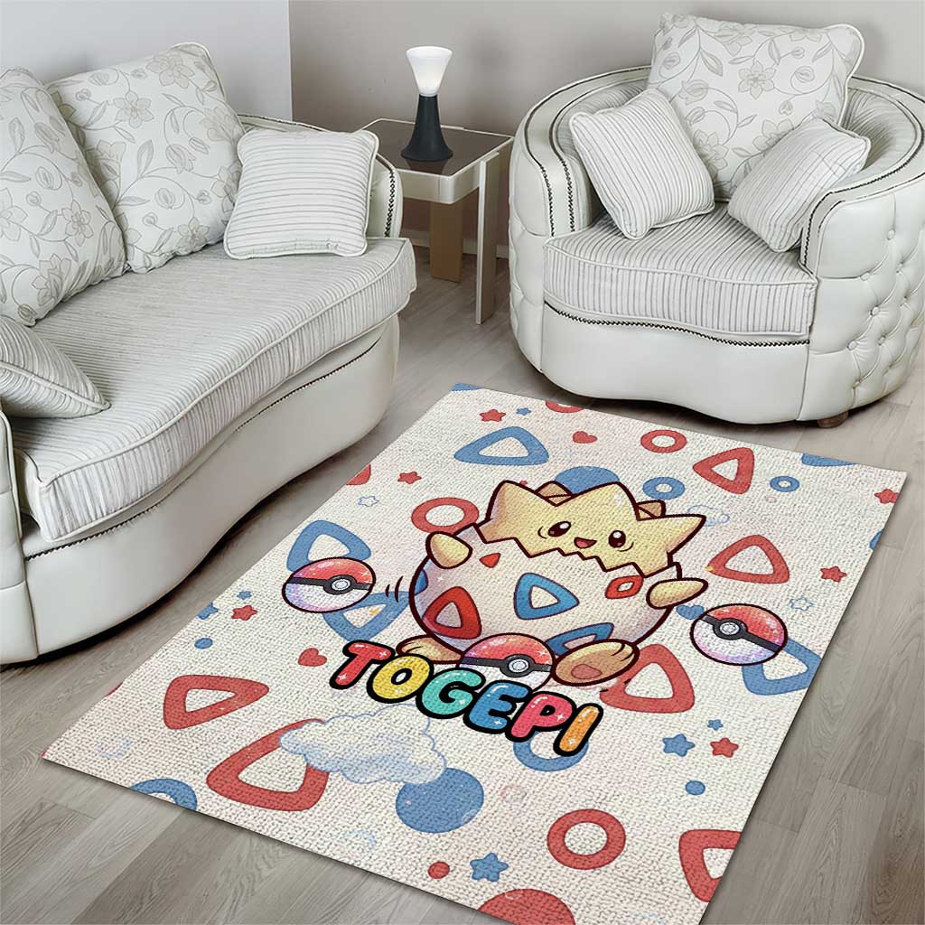 Togepi Area Rug Joyful Eggshell Whimsy Art