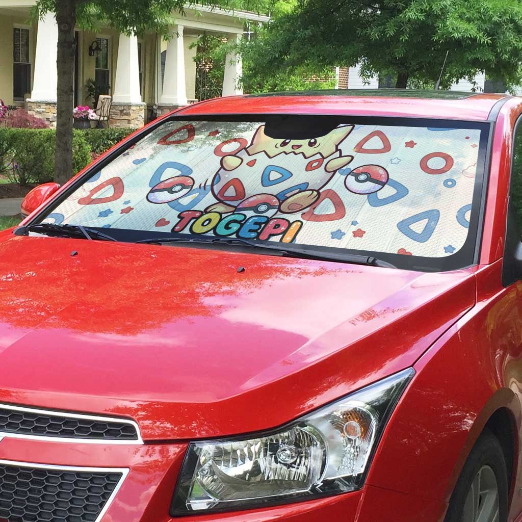 Togepi Auto Sun Shade Joyful Eggshell Whimsy Art