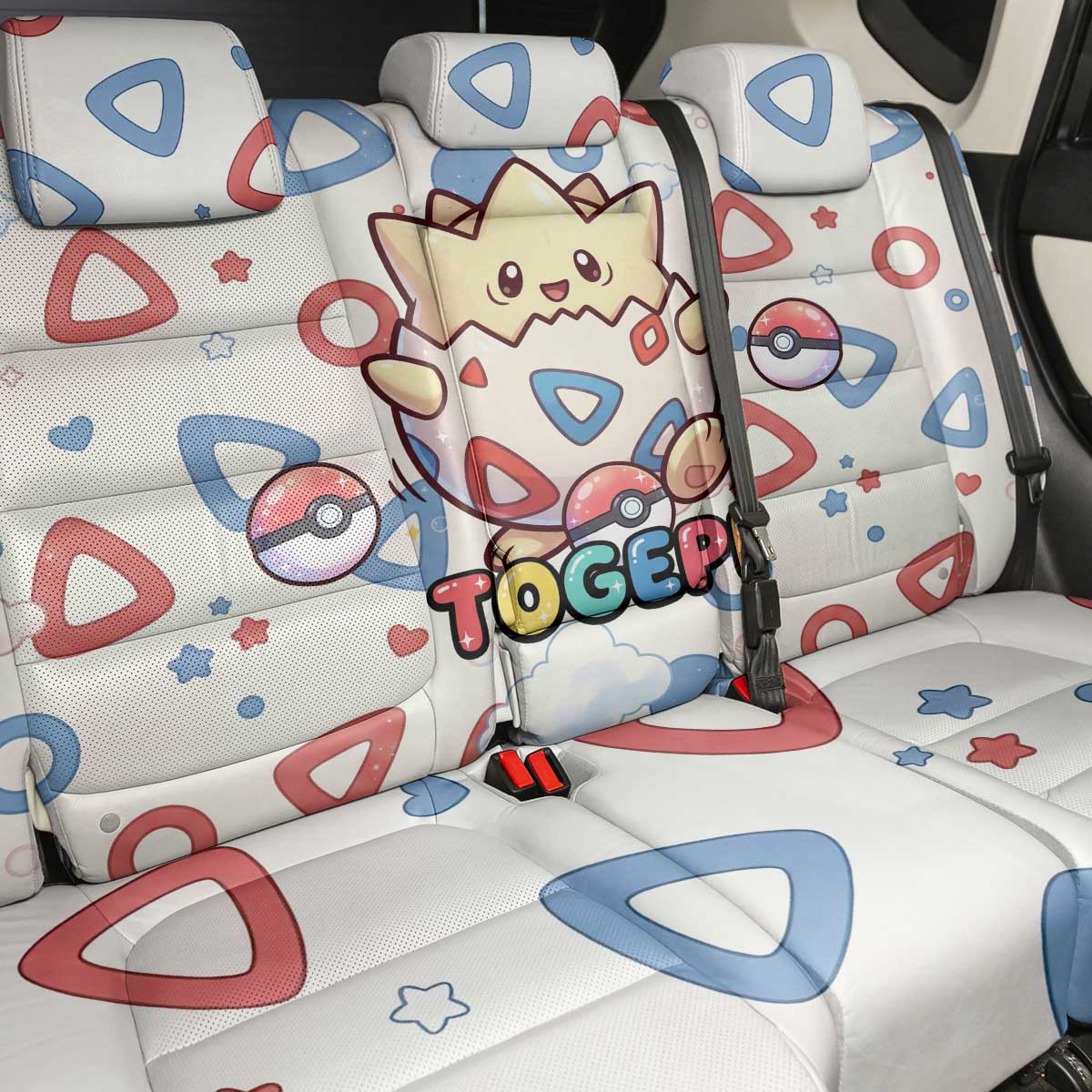 Togepi Back Car Seat Cover Joyful Eggshell Whimsy Art