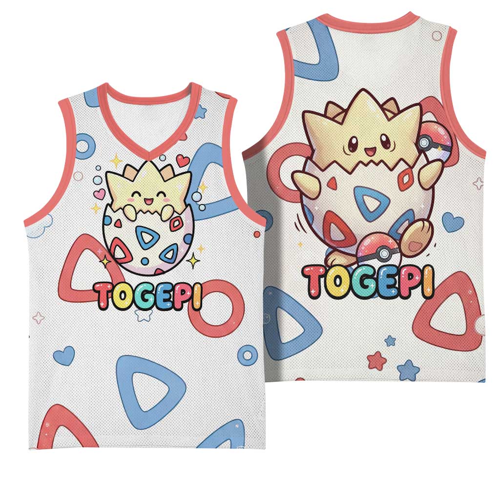Togepi Basketball Jersey Joyful Eggshell Whimsy Art