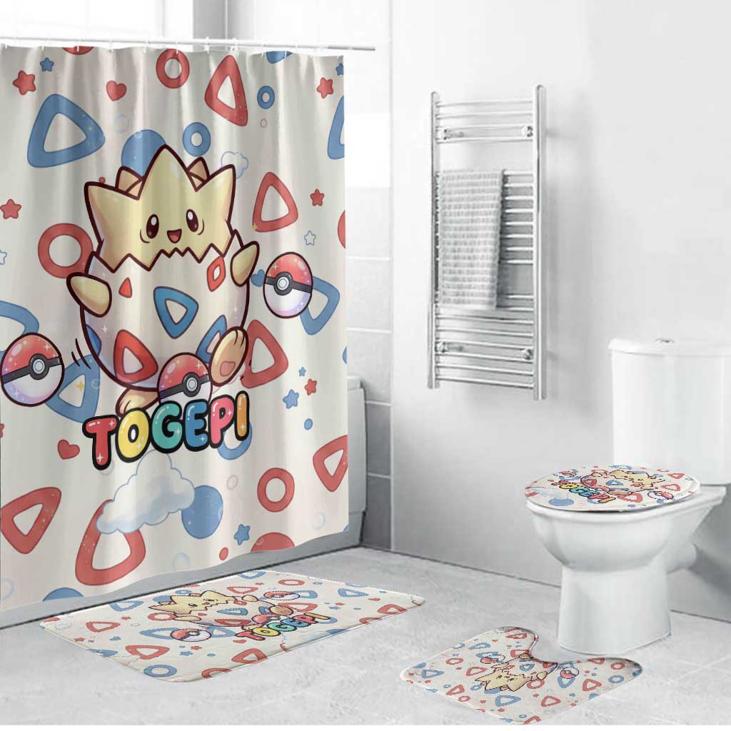 Togepi Bathroom Set Joyful Eggshell Whimsy Art