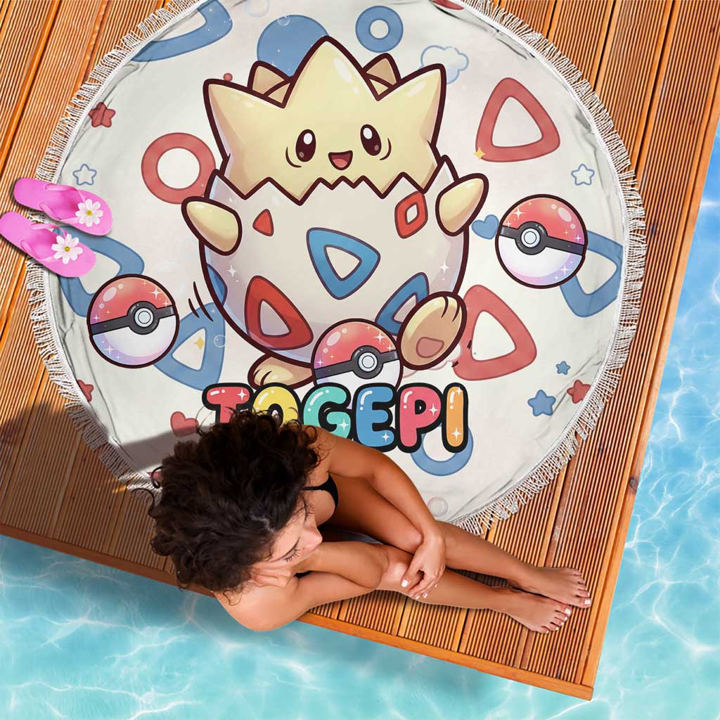 Togepi Beach Blanket Joyful Eggshell Whimsy Art