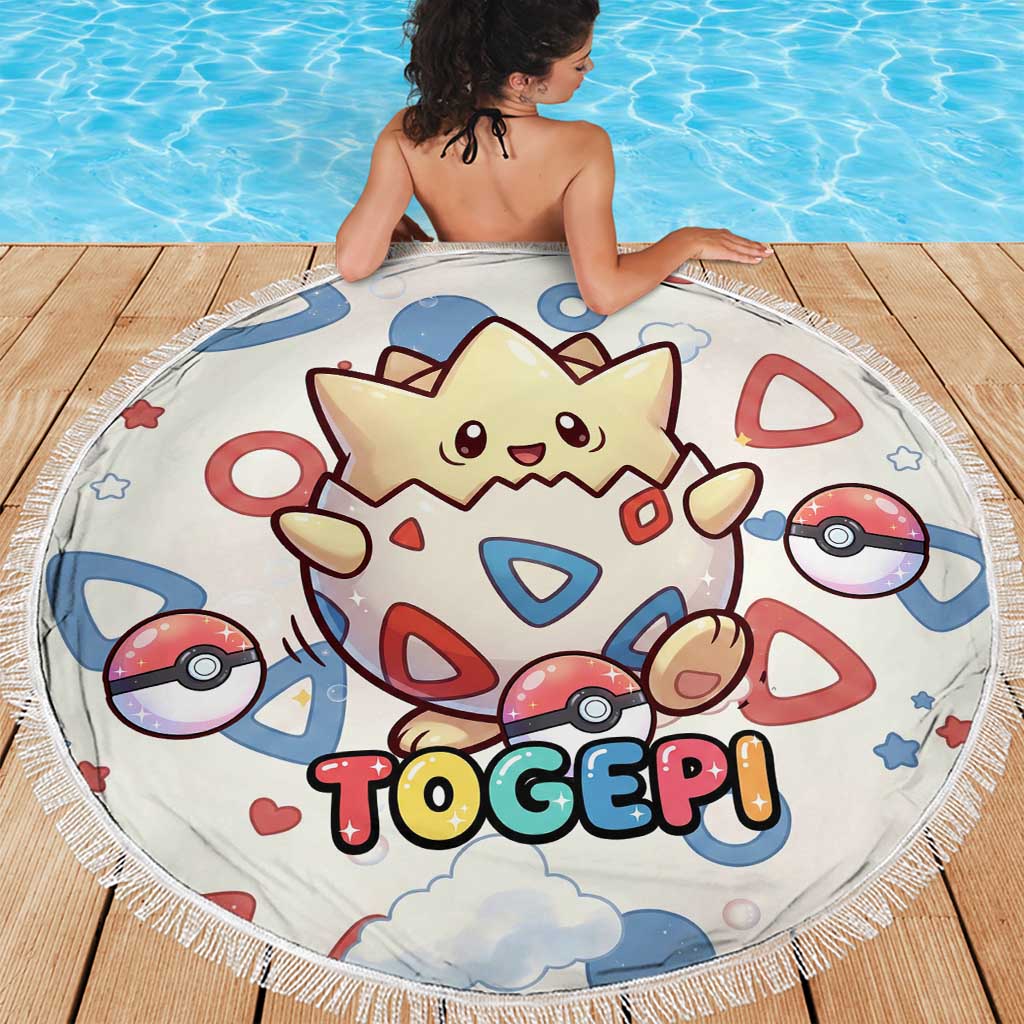 Togepi Beach Blanket Joyful Eggshell Whimsy Art