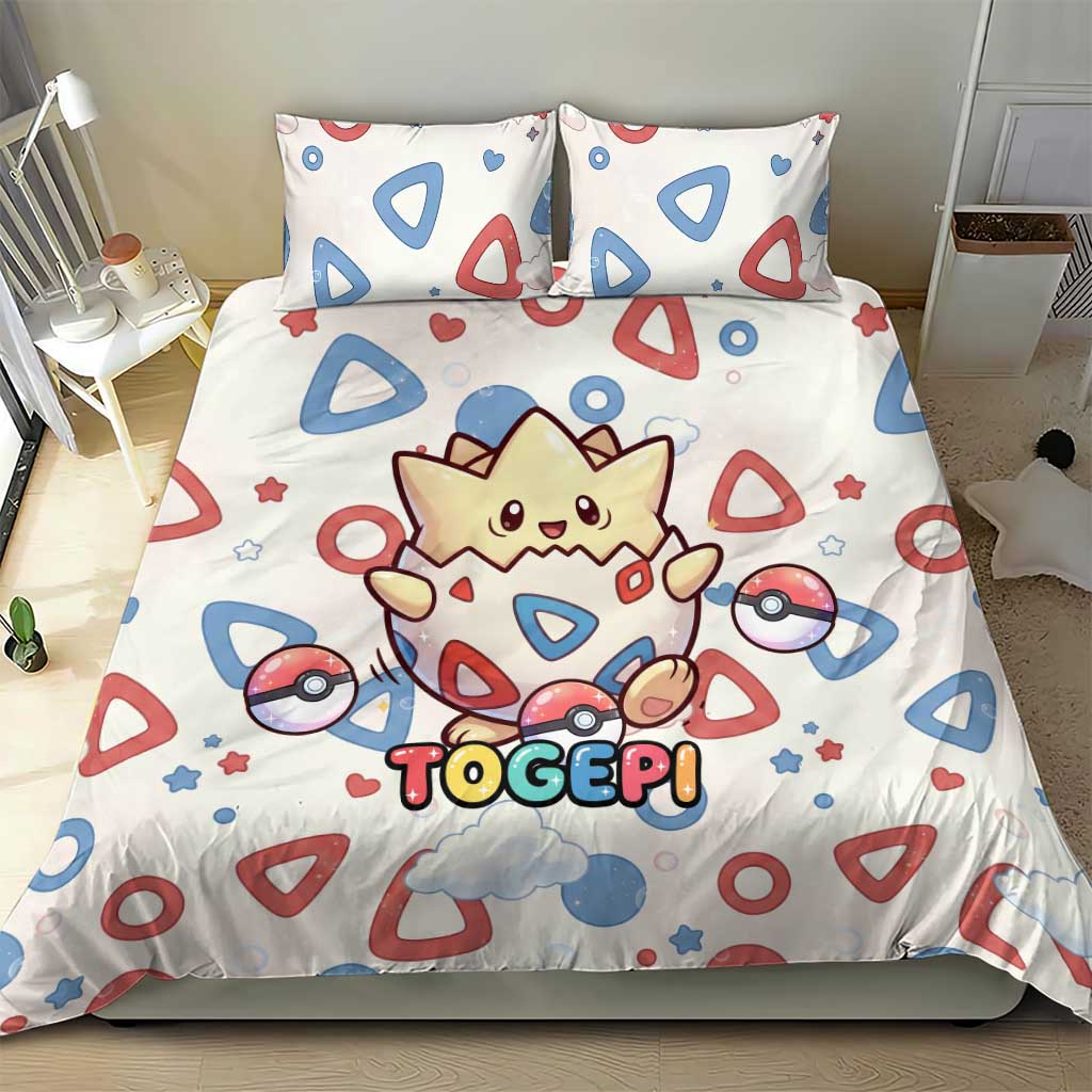 Togepi Bedding Set Joyful Eggshell Whimsy Art