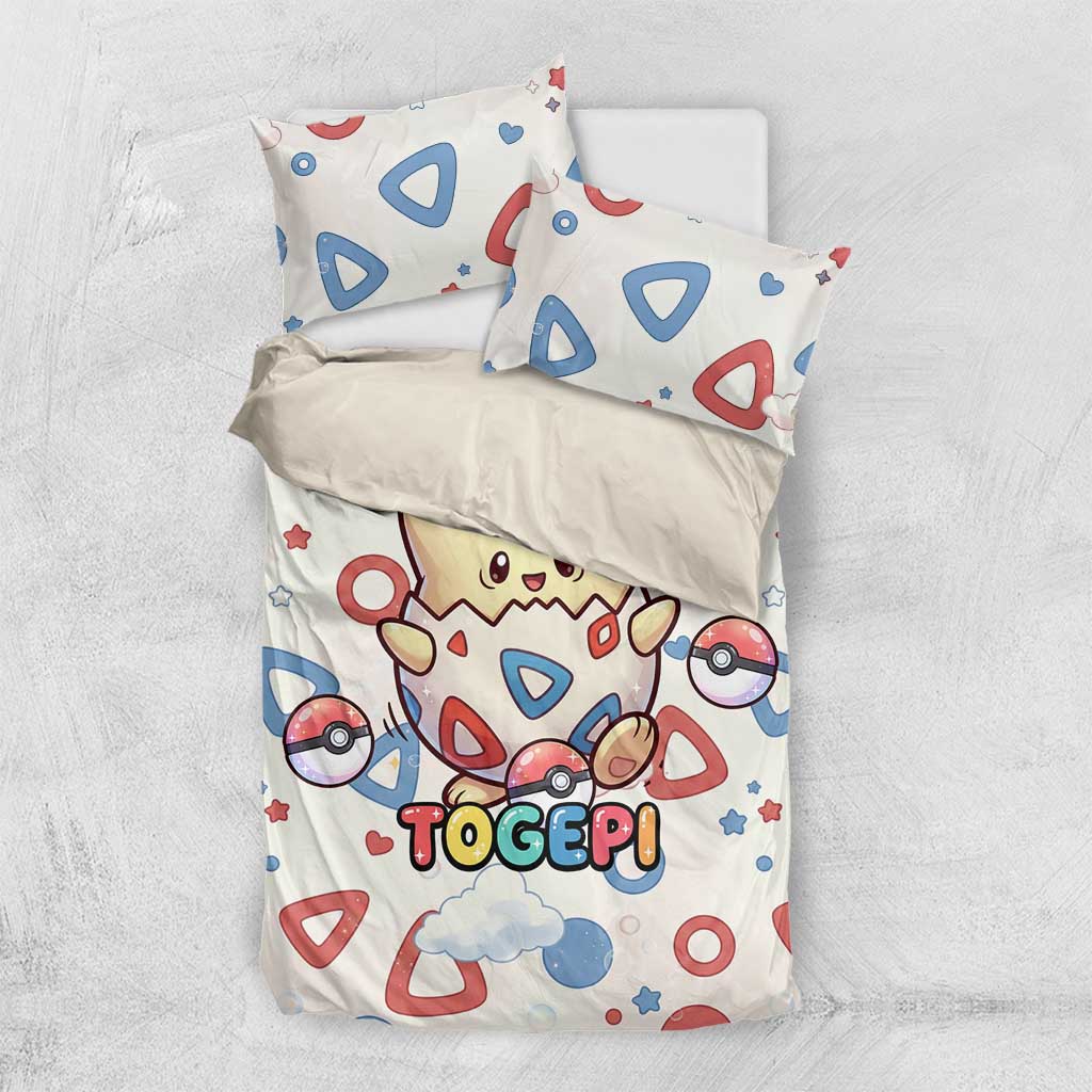 Togepi Bedding Set Joyful Eggshell Whimsy Art