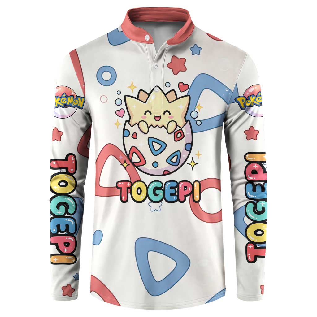 Togepi Button Sweatshirt Joyful Eggshell Whimsy Art