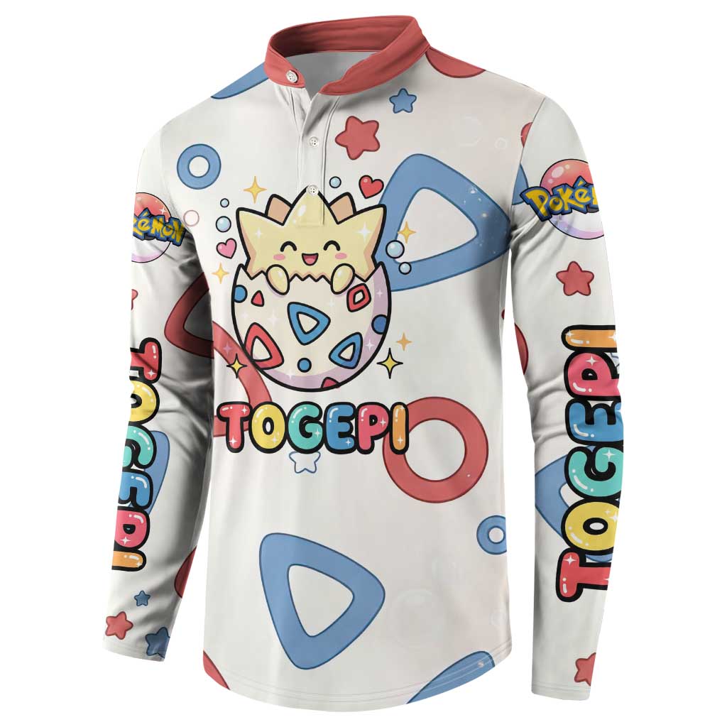 Togepi Button Sweatshirt Joyful Eggshell Whimsy Art