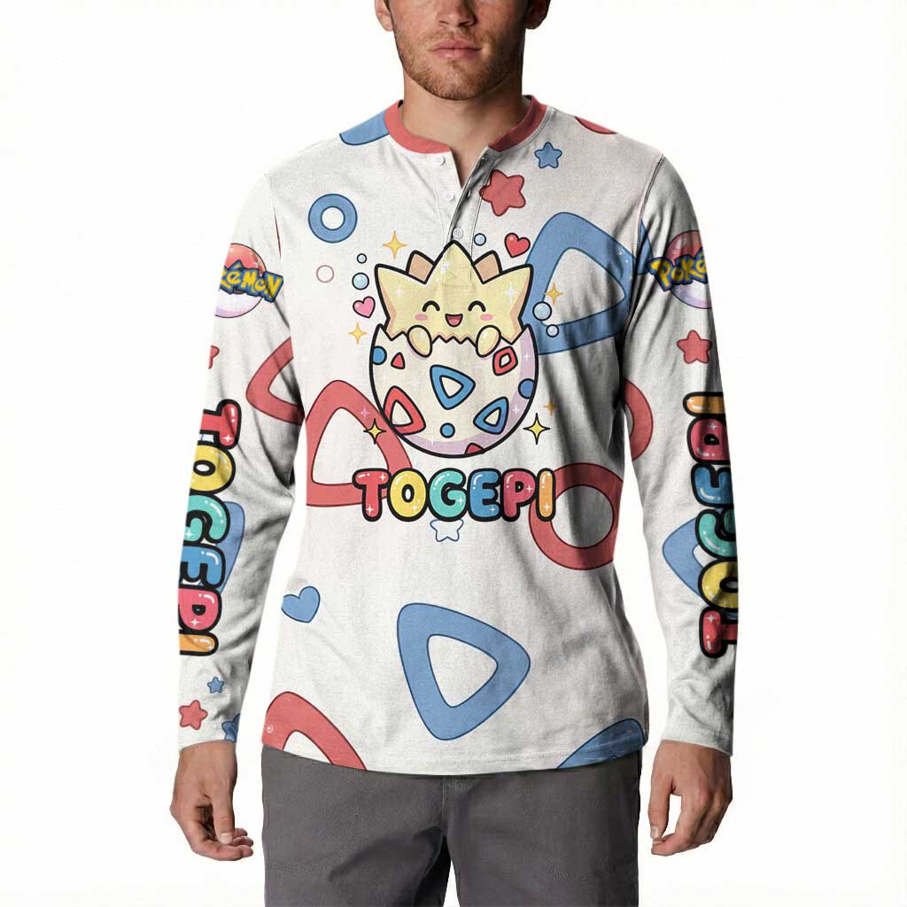 Togepi Button Sweatshirt Joyful Eggshell Whimsy Art