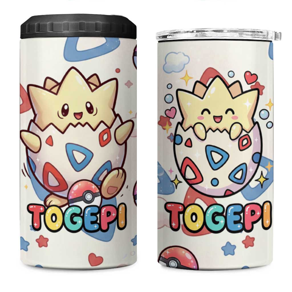 Togepi 4 in 1 Can Cooler Tumbler Joyful Eggshell Whimsy Art