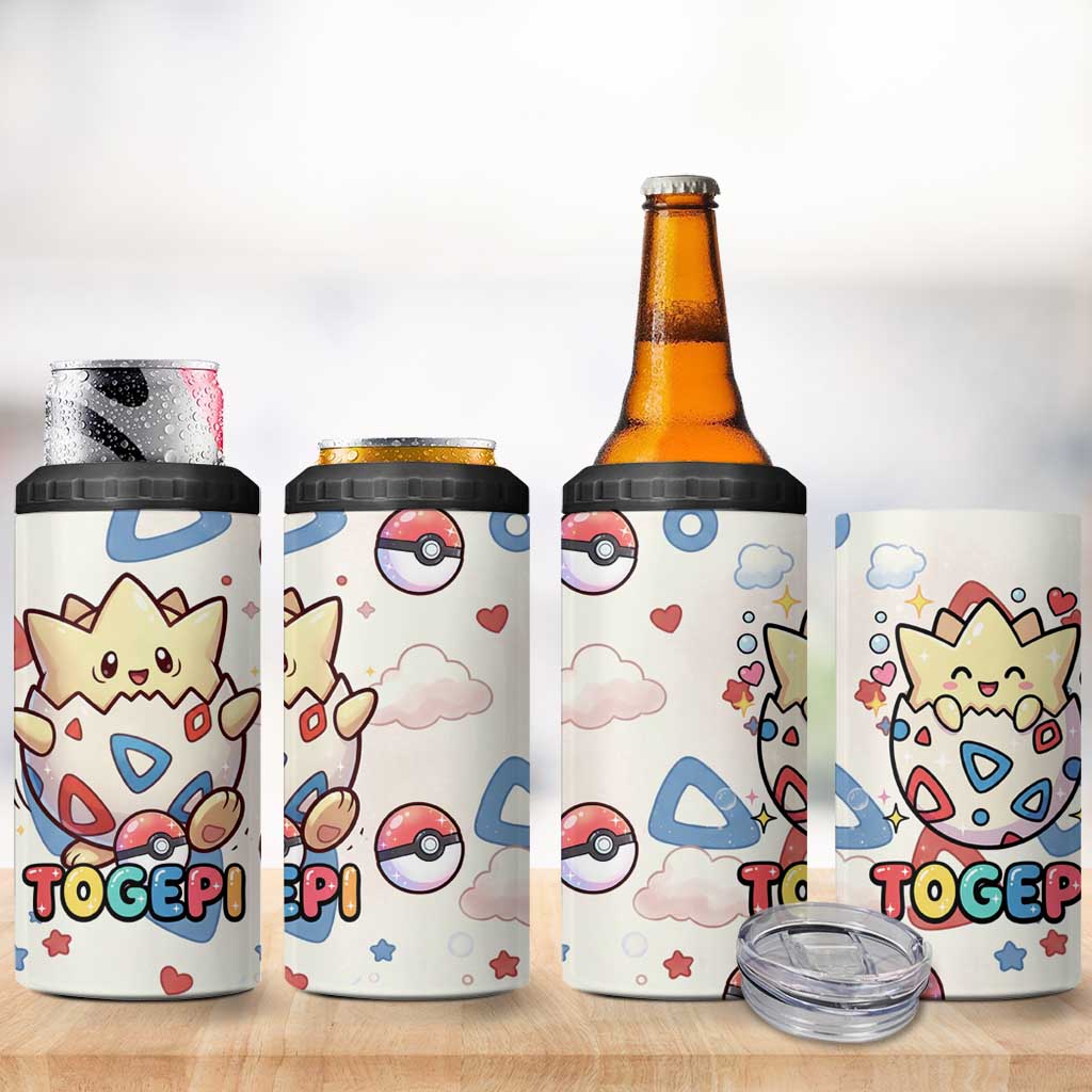 Togepi 4 in 1 Can Cooler Tumbler Joyful Eggshell Whimsy Art