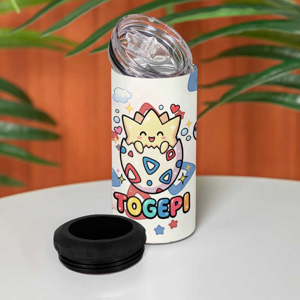 Togepi 4 in 1 Can Cooler Tumbler Joyful Eggshell Whimsy Art