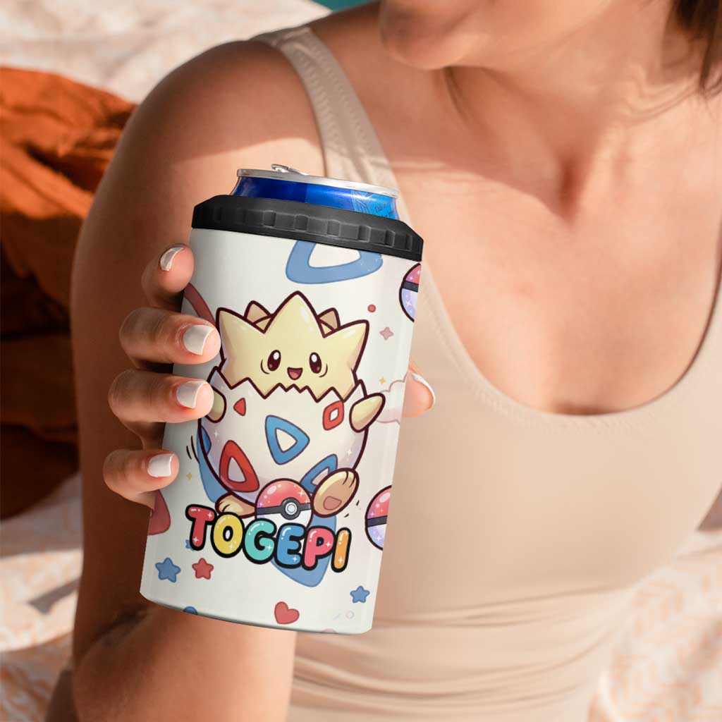 Togepi 4 in 1 Can Cooler Tumbler Joyful Eggshell Whimsy Art