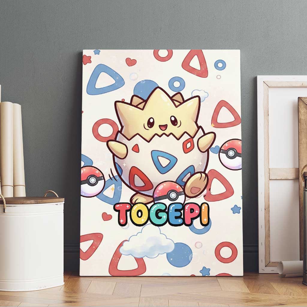 Togepi Canvas Wall Art Joyful Eggshell Whimsy Art