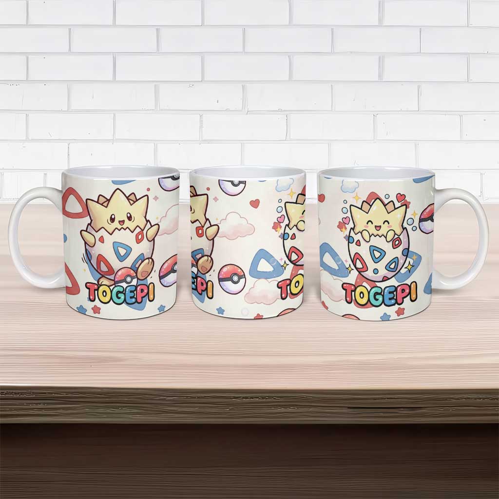 Togepi Ceramic Mug Joyful Eggshell Whimsy Art