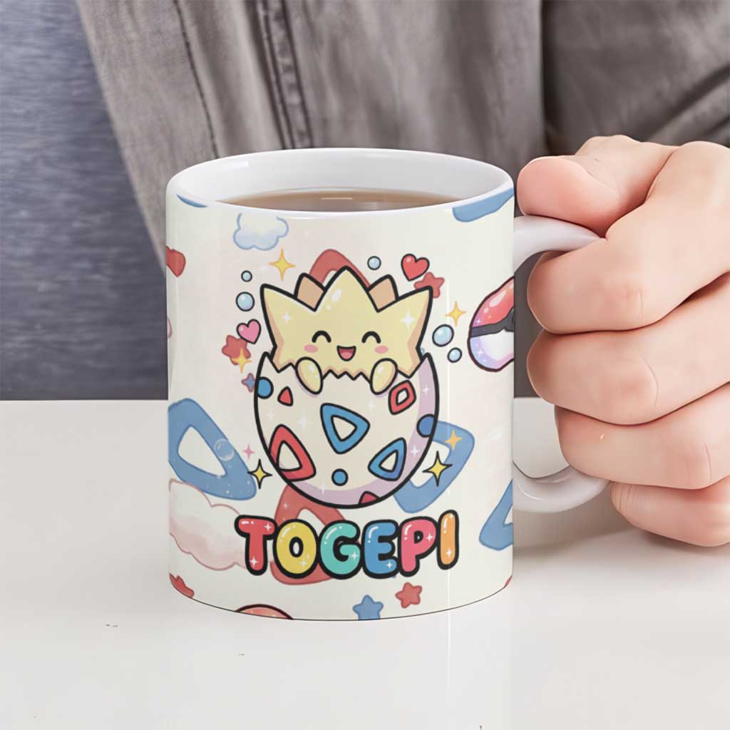 Togepi Ceramic Mug Joyful Eggshell Whimsy Art