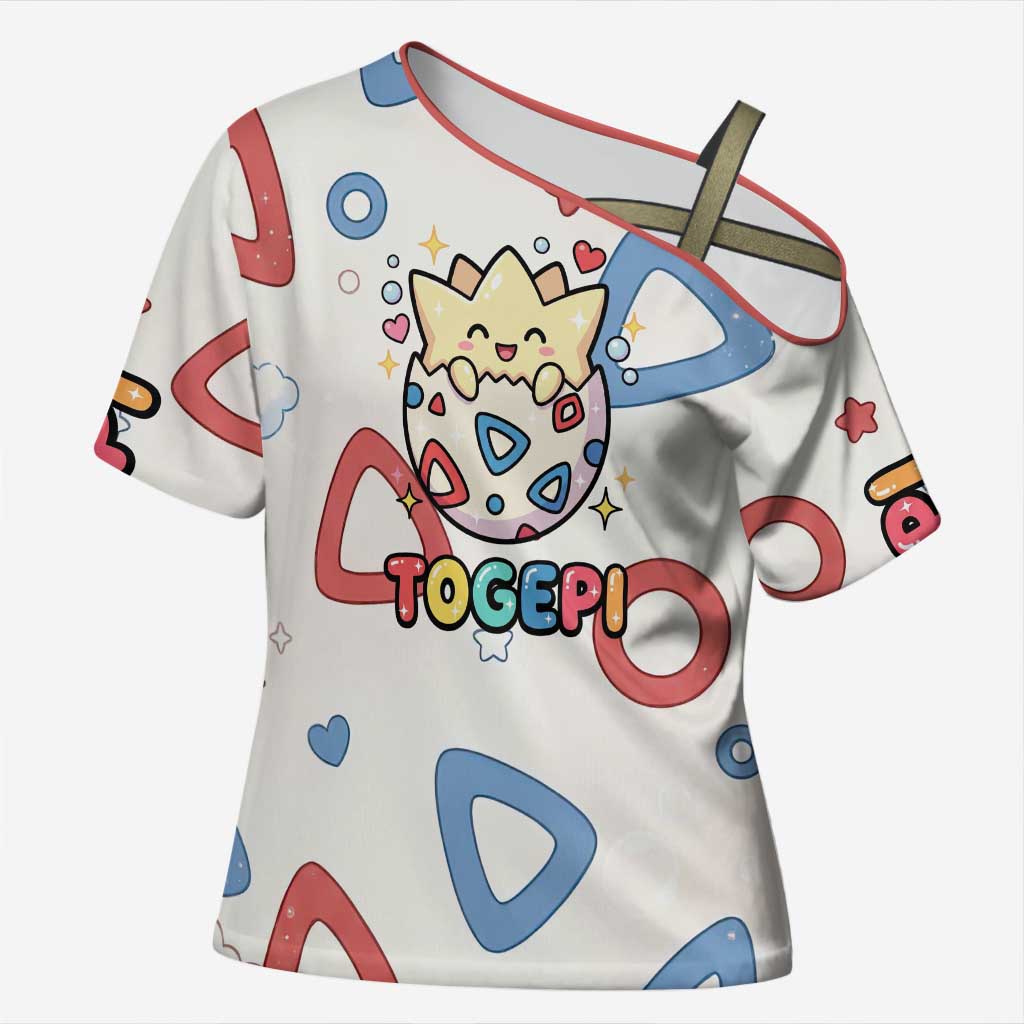 Togepi Cross Shoulder Shirt Joyful Eggshell Whimsy Art