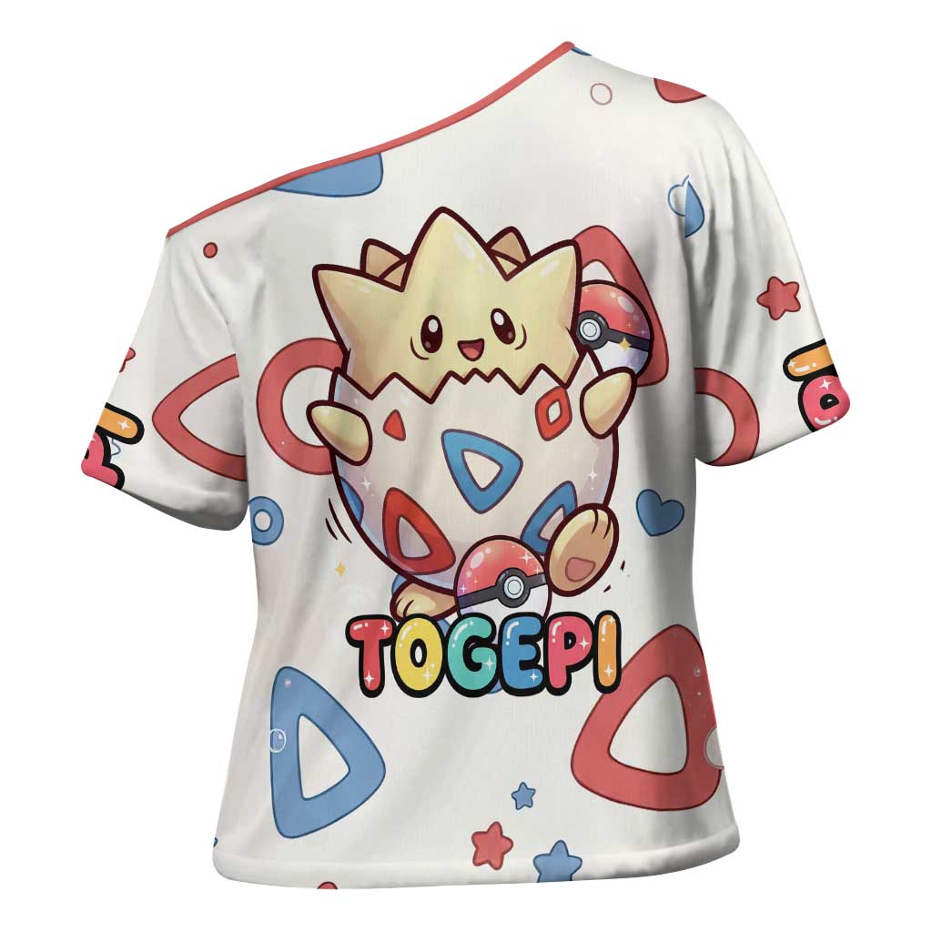 Togepi Cross Shoulder Shirt Joyful Eggshell Whimsy Art