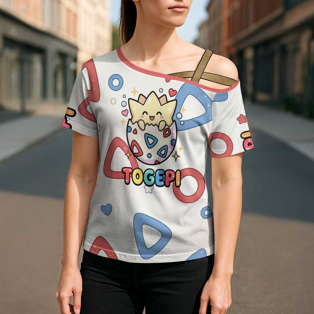 Togepi Cross Shoulder Shirt Joyful Eggshell Whimsy Art