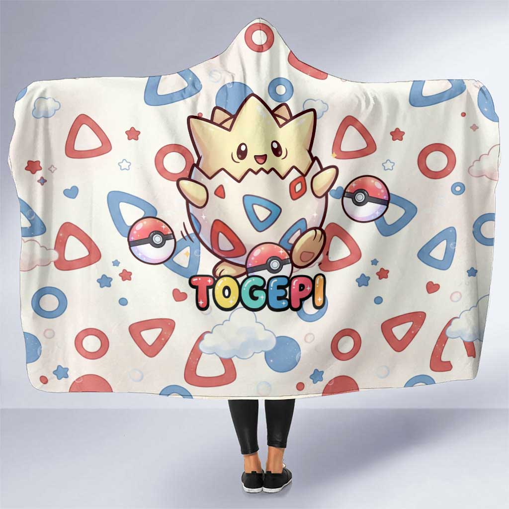 Togepi Hooded Blanket Joyful Eggshell Whimsy Art