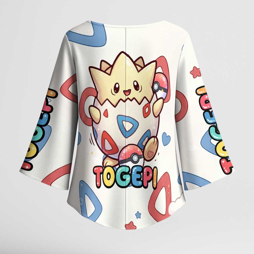 Togepi Kimono Sleeve Blouse Joyful Eggshell Whimsy Art
