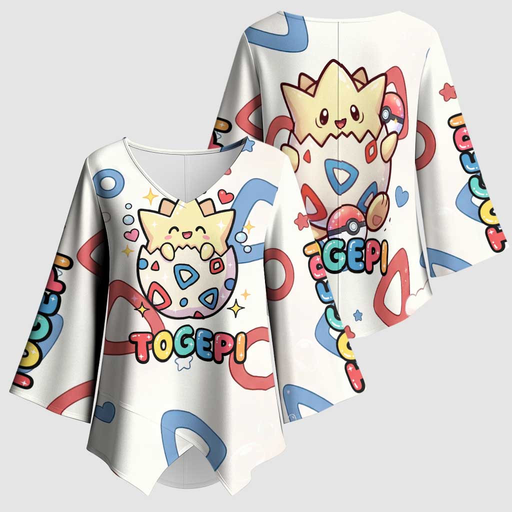 Togepi Kimono Sleeve Blouse Joyful Eggshell Whimsy Art
