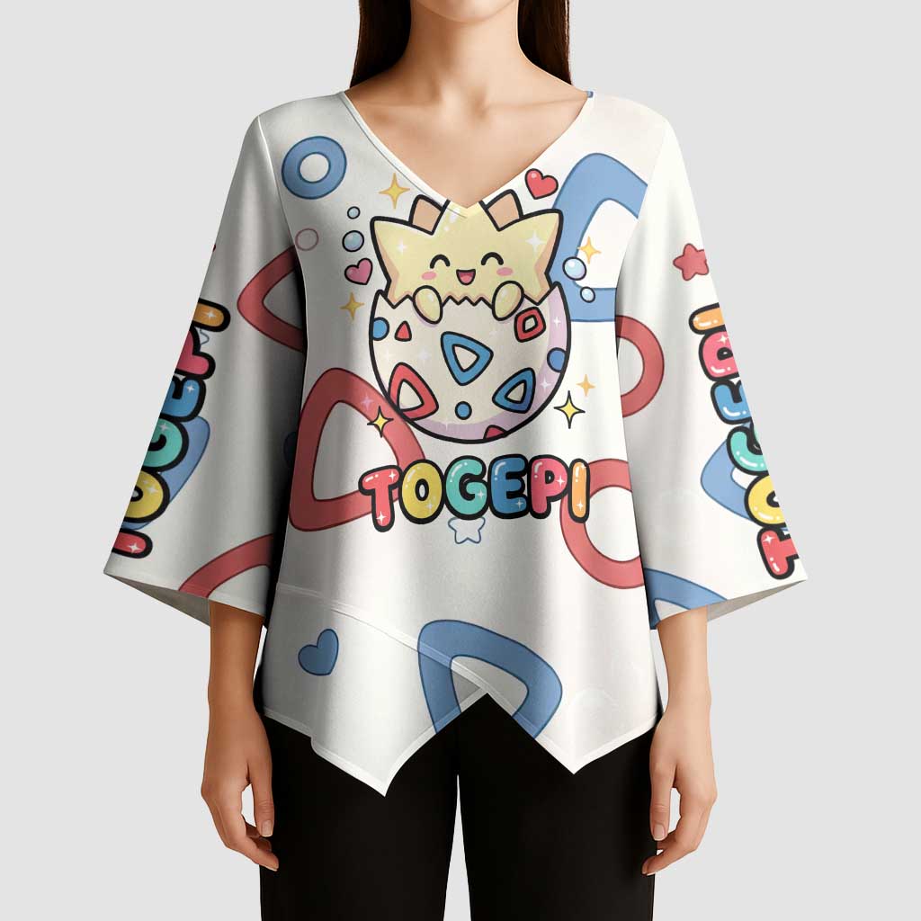 Togepi Kimono Sleeve Blouse Joyful Eggshell Whimsy Art