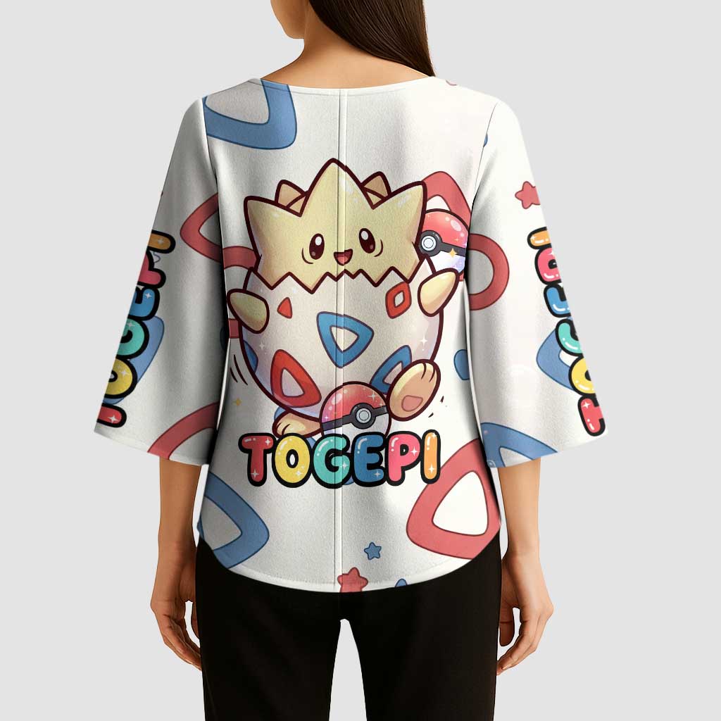 Togepi Kimono Sleeve Blouse Joyful Eggshell Whimsy Art