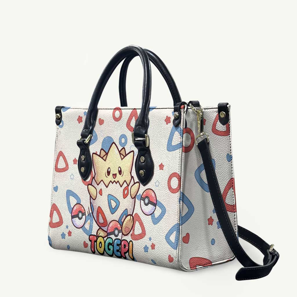 Togepi Leather Bag Joyful Eggshell Whimsy Art