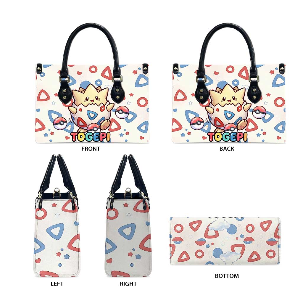 Togepi Leather Bag Joyful Eggshell Whimsy Art