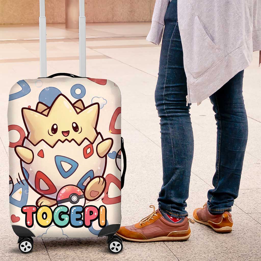 Togepi Luggage Cover Joyful Eggshell Whimsy Art