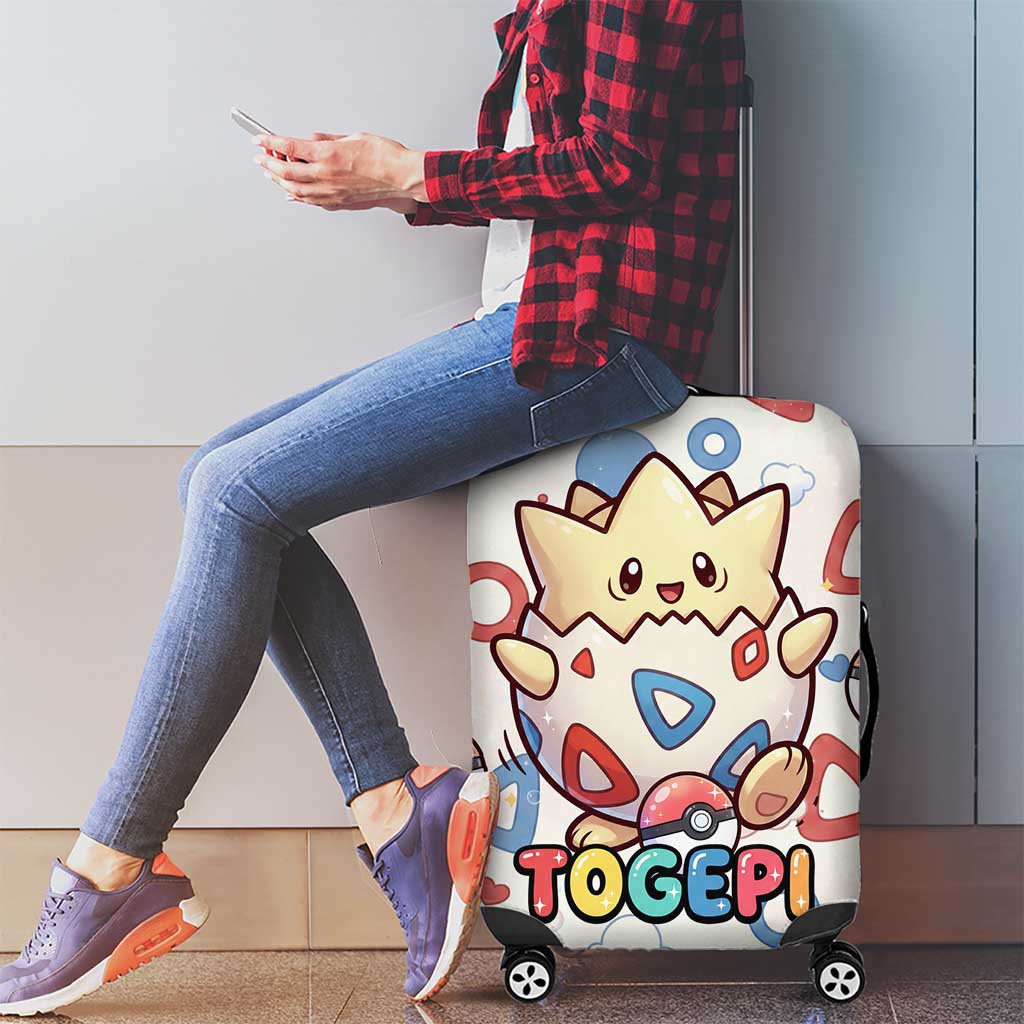 Togepi Luggage Cover Joyful Eggshell Whimsy Art