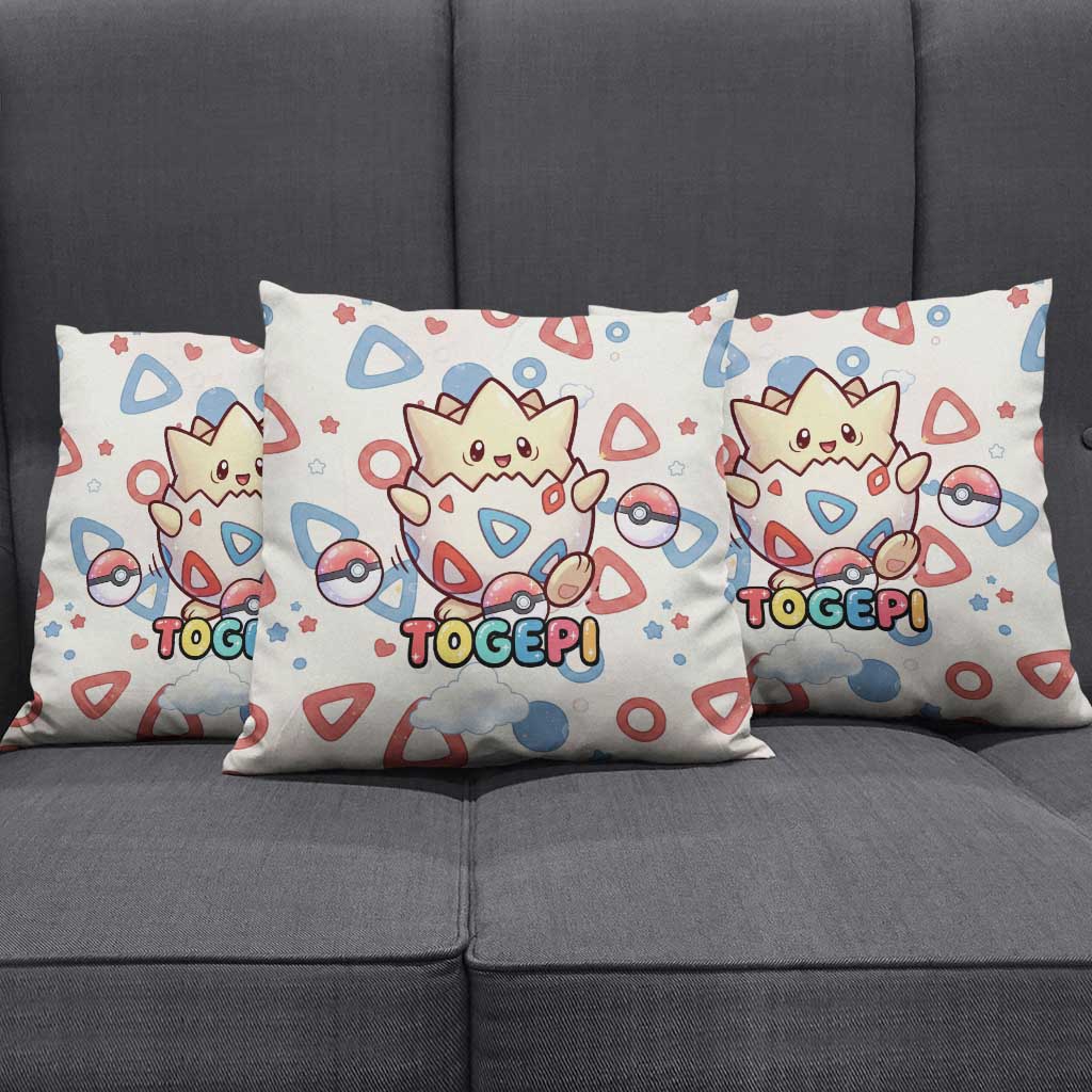 Togepi Pillow Cover Joyful Eggshell Whimsy Art
