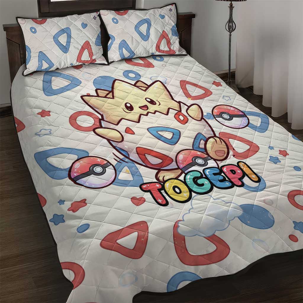 Togepi Quilt Bed Set Joyful Eggshell Whimsy Art
