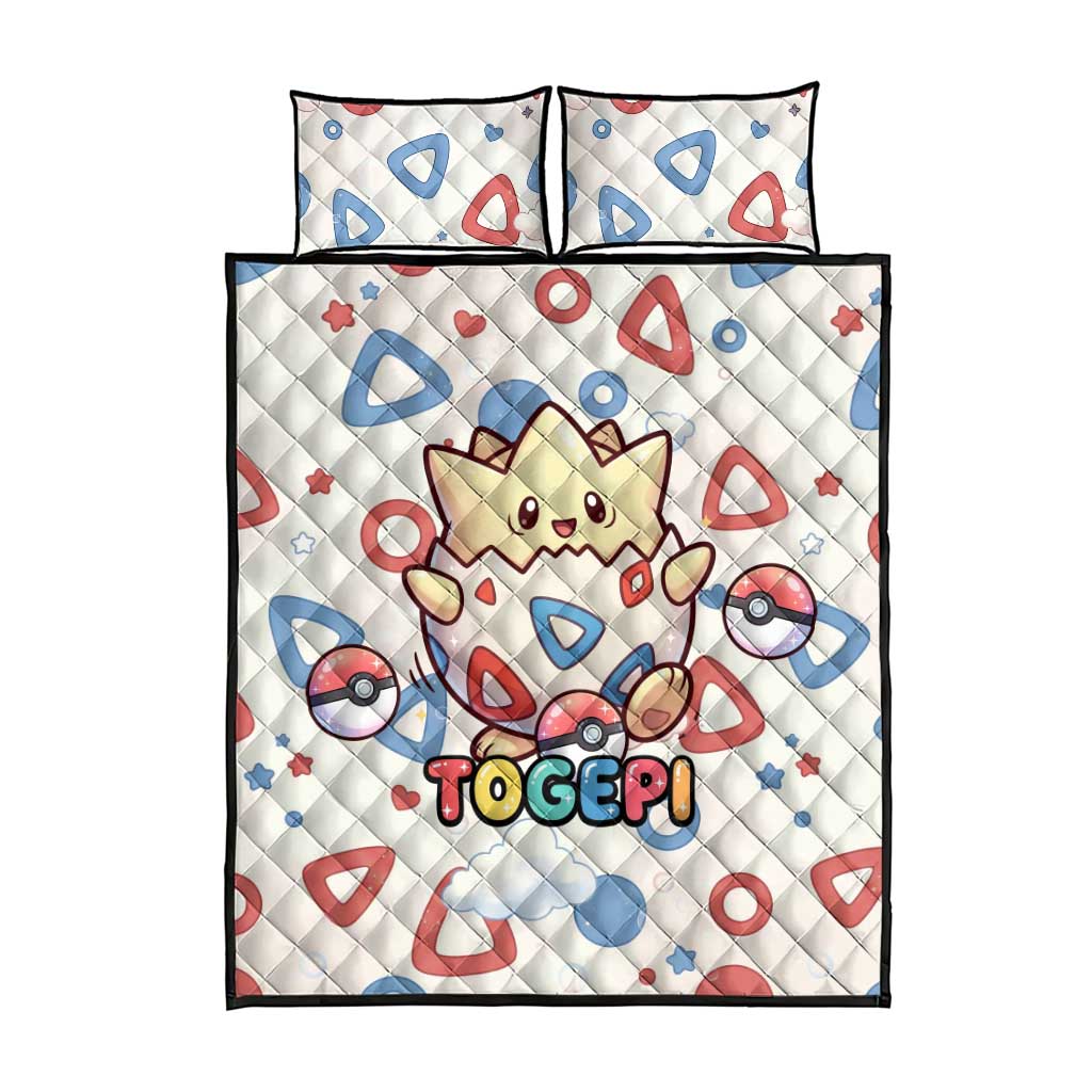 Togepi Quilt Bed Set Joyful Eggshell Whimsy Art