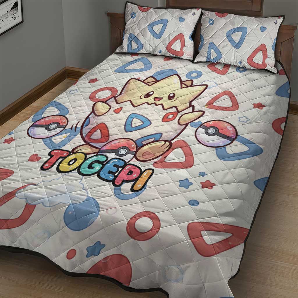 Togepi Quilt Bed Set Joyful Eggshell Whimsy Art