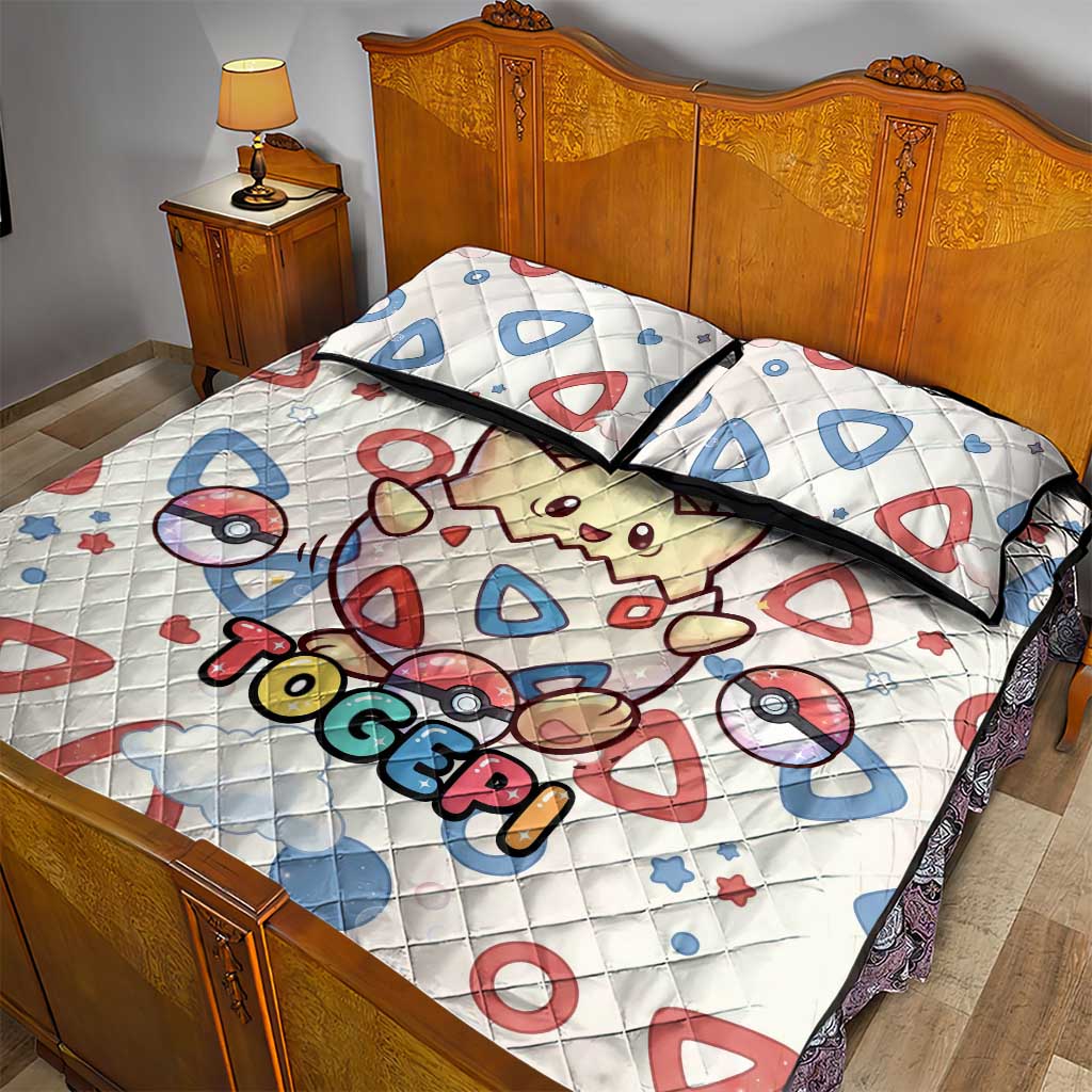 Togepi Quilt Bed Set Joyful Eggshell Whimsy Art