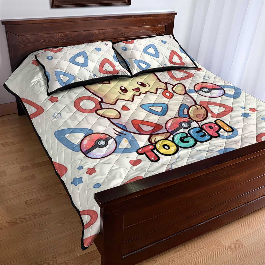 Togepi Quilt Bed Set Joyful Eggshell Whimsy Art