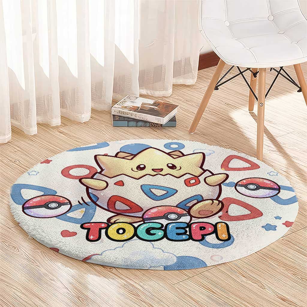 Togepi Round Carpet Joyful Eggshell Whimsy Art