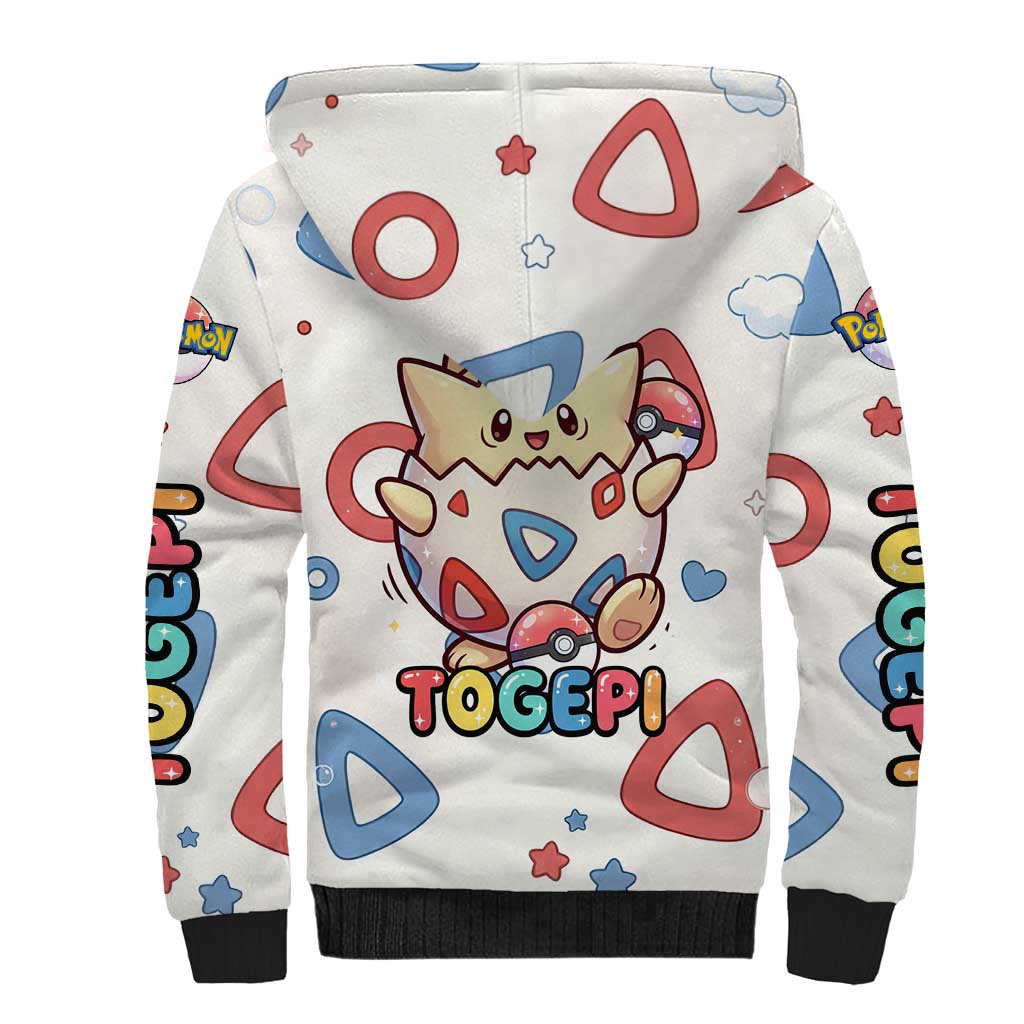 Togepi Sherpa Hoodie Joyful Eggshell Whimsy Art