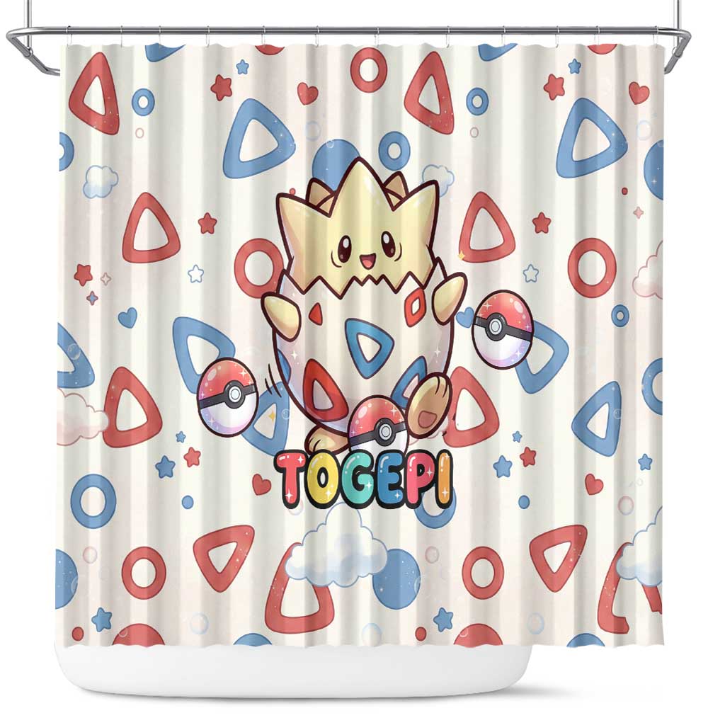 Togepi Shower Curtain Joyful Eggshell Whimsy Art