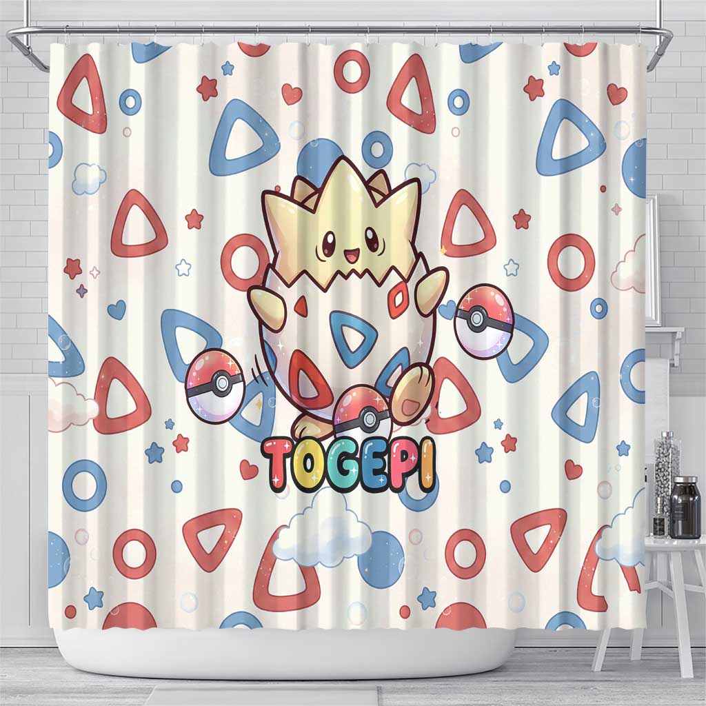 Togepi Shower Curtain Joyful Eggshell Whimsy Art