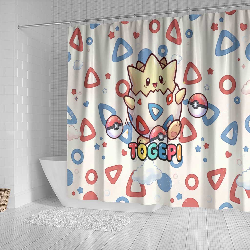Togepi Shower Curtain Joyful Eggshell Whimsy Art