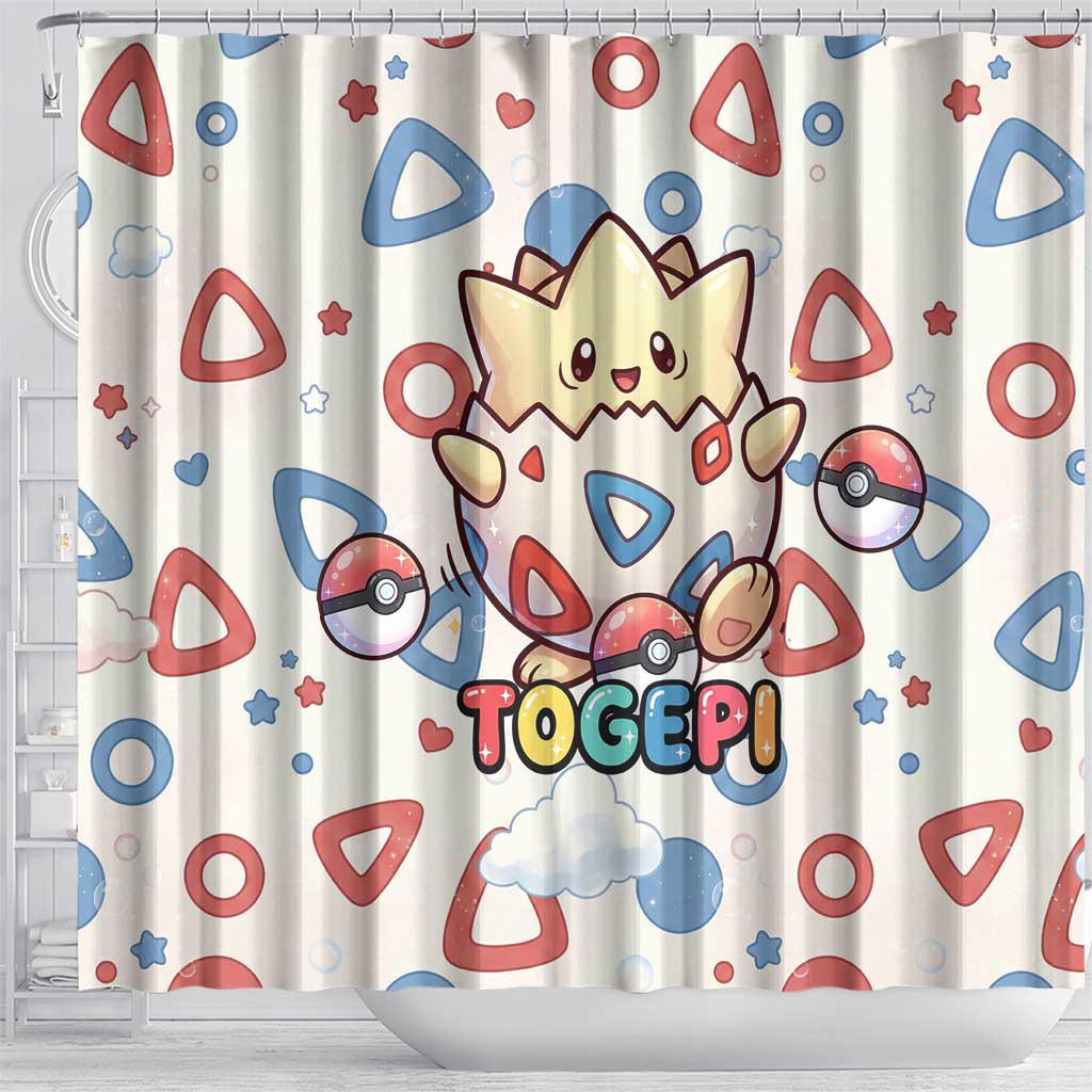 Togepi Shower Curtain Joyful Eggshell Whimsy Art