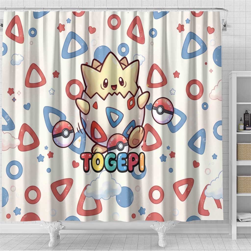 Togepi Shower Curtain Joyful Eggshell Whimsy Art
