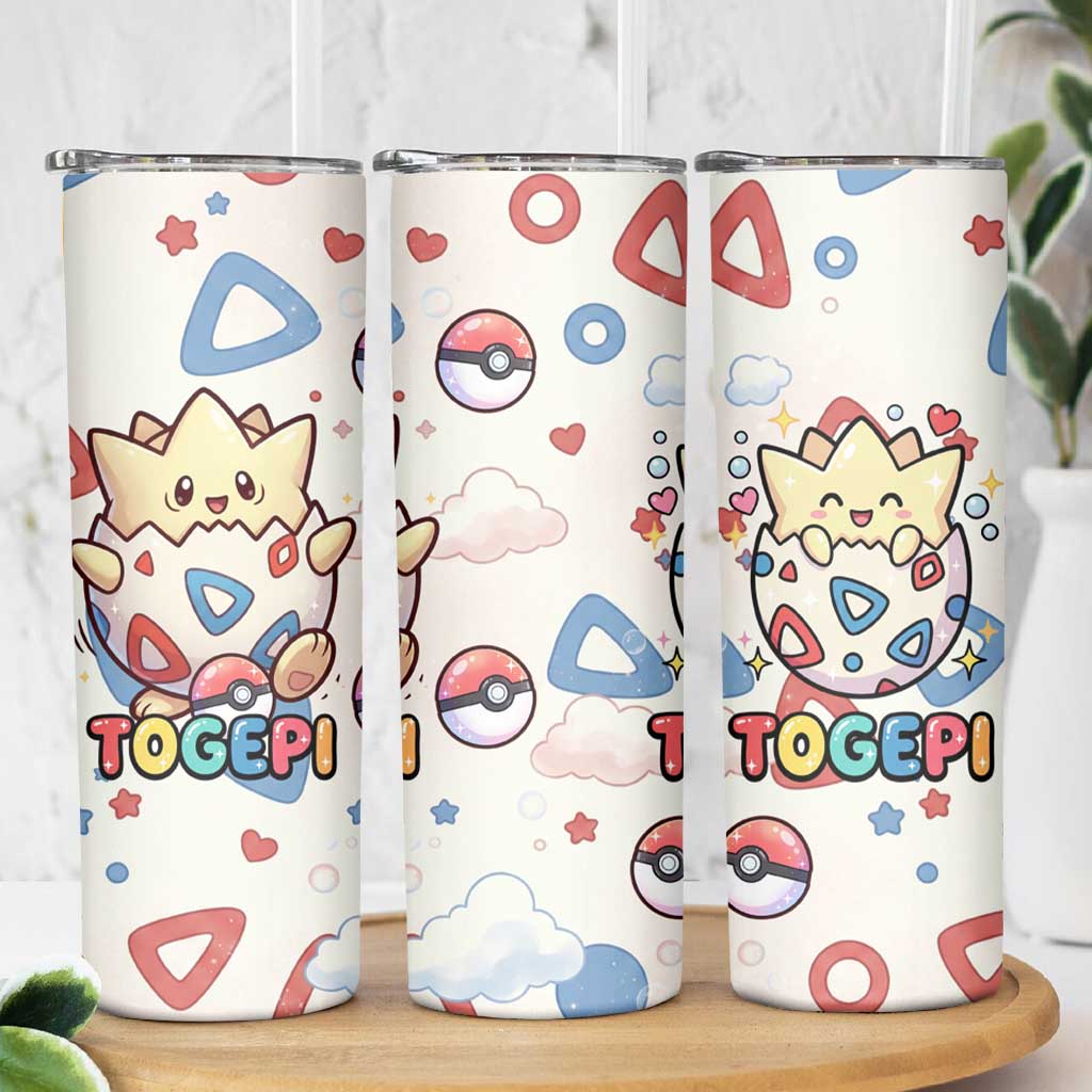Togepi Skinny Tumbler Joyful Eggshell Whimsy Art