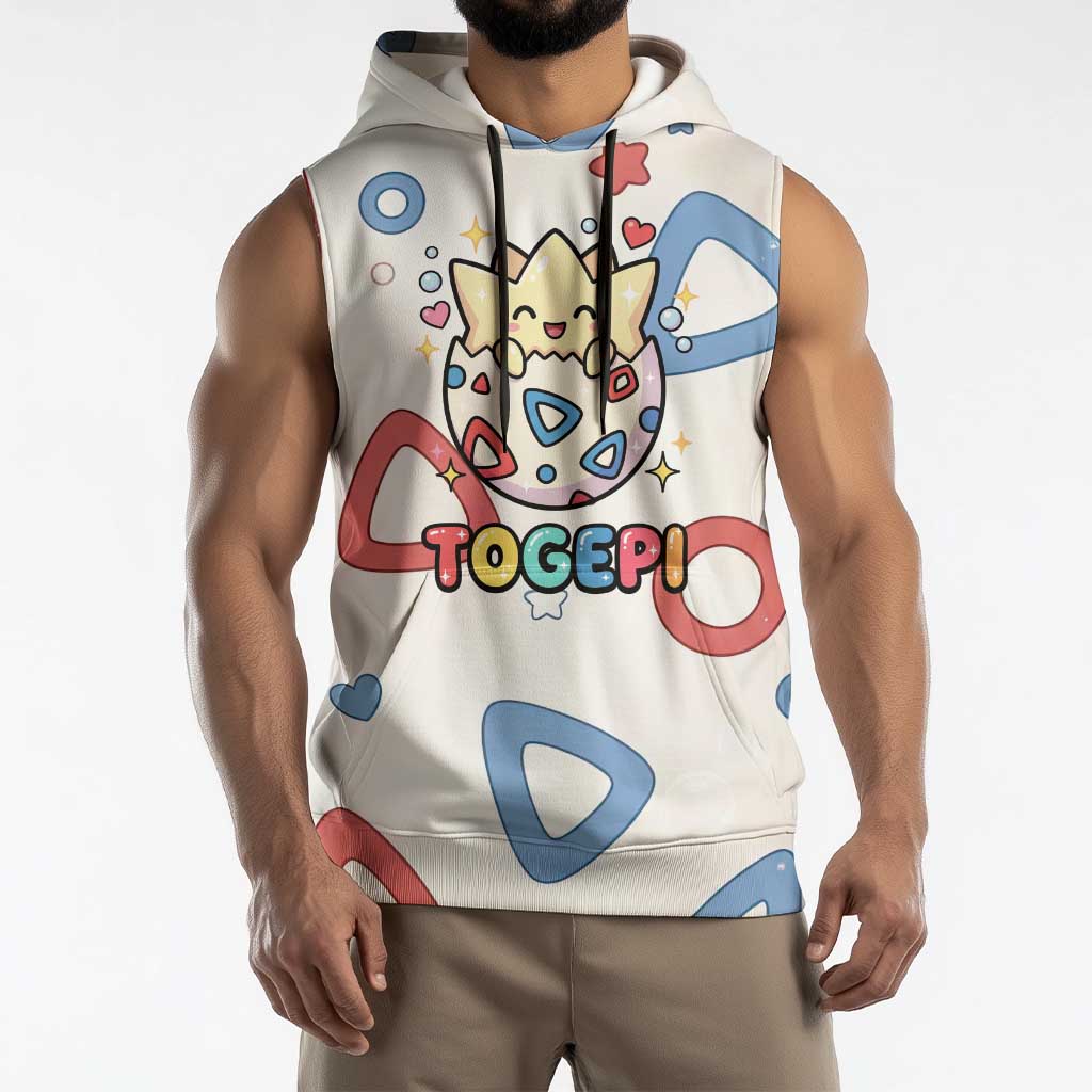 Togepi Sleeveless Hoodie Joyful Eggshell Whimsy Art